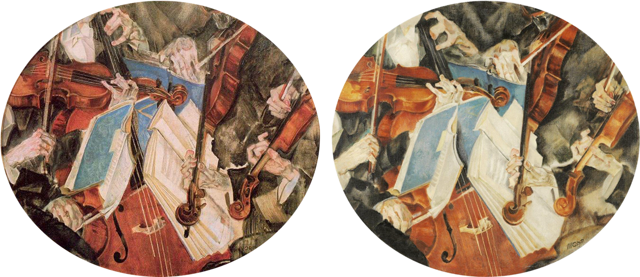(left to right): Max Oppenheimer (MOPP) (1885&amp;ndash;1954) |&amp;nbsp;Das Klingler-Quartett (The Klingler Quartet), 1917&amp;nbsp;| Oil on canvas&amp;nbsp;| 31 1/2 x 27 5/8 in. (80 x 70 cm) | Galerie im Belvedere, Vienna //&amp;nbsp;Streichquartett (String Quartett), 1941&amp;nbsp;| Oil on canvas | 29 7/8 x 29 5/8 in. (76.5 x 75 cm) | Private colllection