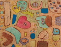 Paul Klee, Das kranke Herz (The Sick Heart), 1939, Colored paste on cardboard on wooden strainer, 16 x 21 1/4 in. (40.6 x 54 cm), Signed lower right: Klee